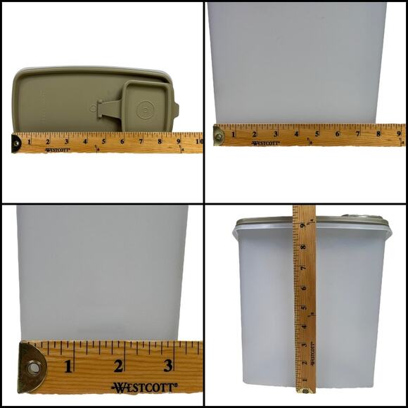 Tupperware Vtg 90's Modular Mates Super Cereal Keeper Store N Pour & Almond Seal - Picture 11 of 11